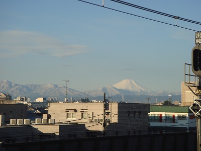 通勤途中から見える富士山